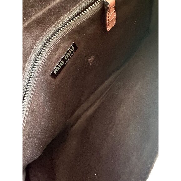 MIU MIU Mauve Crocodile Embossed Leather Clutch Crossbody Bag - Picture 8 of 13